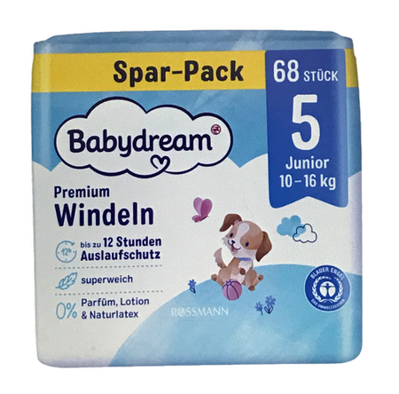 Babydream Windeln Junior Jumbo-Pack  5 , 68 szt. 10-16 kg pieluchy 